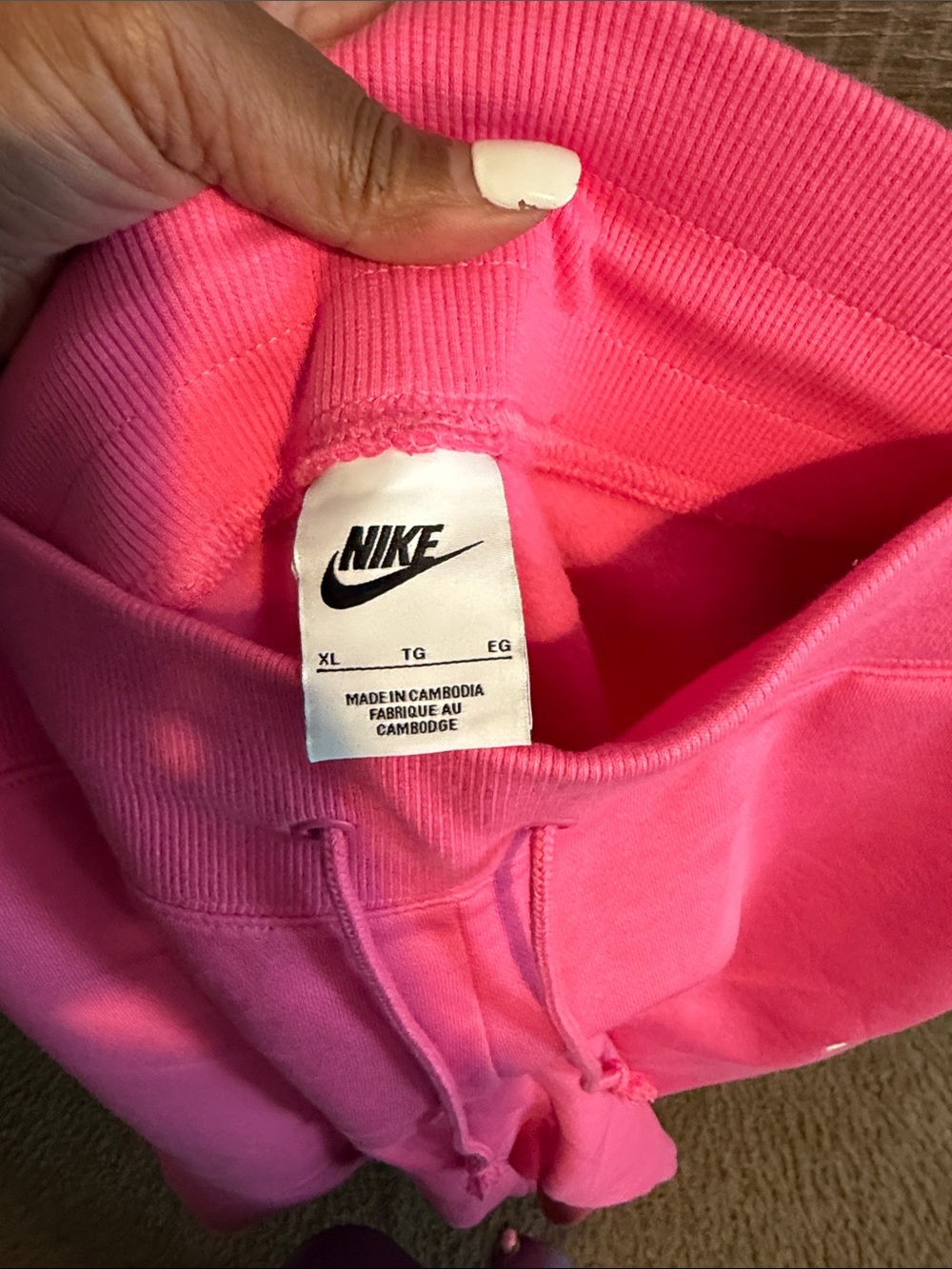 Nike Hot Pink Sweatpants with White Swoosh - Picture 3 of 3